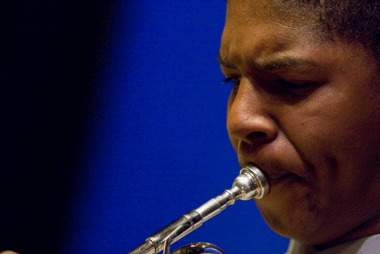 Trumpeter  Marshall Hooper performs during the East Bay Center for the Performing Arts' Young Artists Repertory Series.