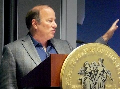 Mayor Mike Duggan Mayor Mike Duggan at the reception introducing new Detroit Revitalization Fellows and Kresge Mayor's Fellows.