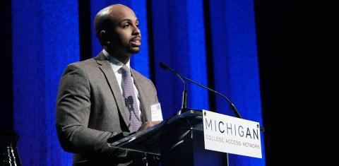 ed_smith_at_mcan.jpg Education Program Officer Edward Smith announces the grant at MCAN’s annual conference.