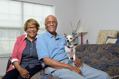 Gineses at Hartford Village Jewels and Billy Gines, with pet China, at their home in Detroit's Hartford Village.