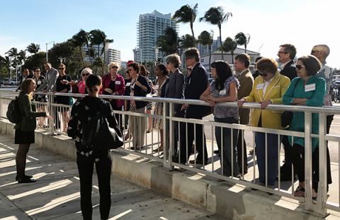 kresge-board-climate-change-tour-newsletter.jpg Members of Kresge's board and staff hear about effects of climate change in Miami Beach