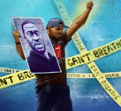 George Floyd poster created for march protesting police brutality George Floyd poster created for march protesting police brutality