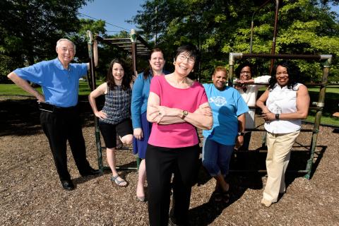 Supporters of the North Rosedale Park Civic Association at park they will improve Marsha Bruhn and other supporters of the North Rosedale Park Civic Association