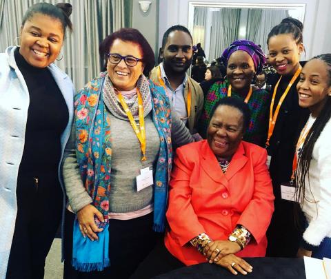 naledi-and-leaders.jpg South African Minister of Higher Education and Training Naledi Pandor with leaders at the 2018 Siyaphumelela Conference.
