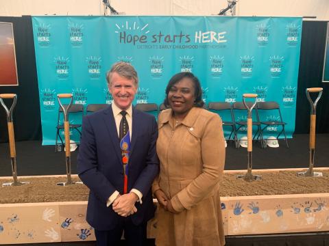 Kresge President and CEO Rip Rapson and Wendy Lewis Jackson, Managing Director of the Detroit Program, Kresge President and CEO Rip Rapson and Wendy Lewis Jackson, Managing Director of the Detroit Program