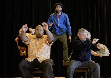 rosedaleinterior1.jpg Community members acting out a play