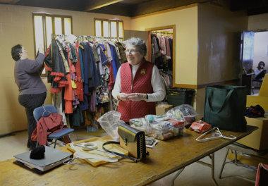 rosedaleinterior2.jpg Community members working backstage with costumes