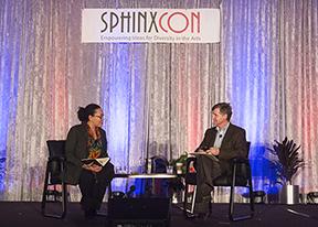 sphinx_maria-rip_for_web.jpg Rip Rapson and Maria Rosario Jackson sitting beside each other talking