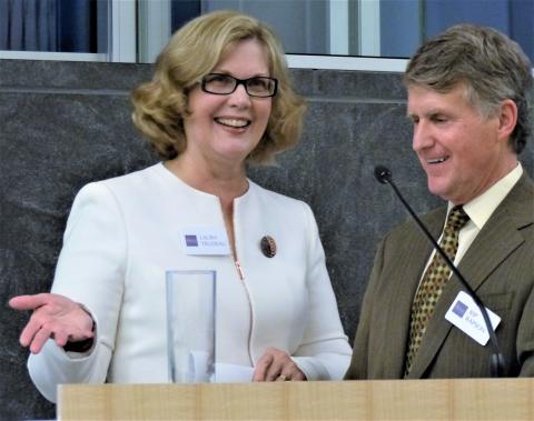 trudeau-rapson_podium-2.jpg Laura Trudeau and Rip Rapson at podium
