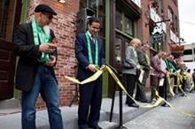 AS220 Labs Detroit dedication, people at ribbon cutting ceremony