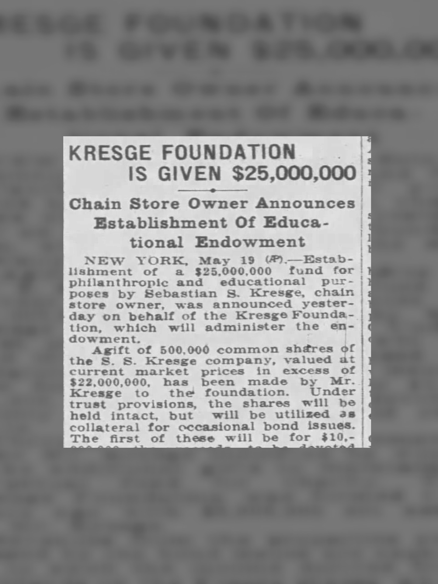 1926 - Kresge Foundation