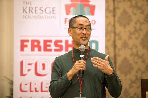 David Fukuzawa speaking at FreshLo convening in Memphis, Tennessee