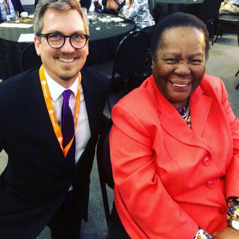 Kresge Foundation Education Program Managing Director Bill Moses poses with South Africa's Minister of Higher Education and Training Naledi Pandor.