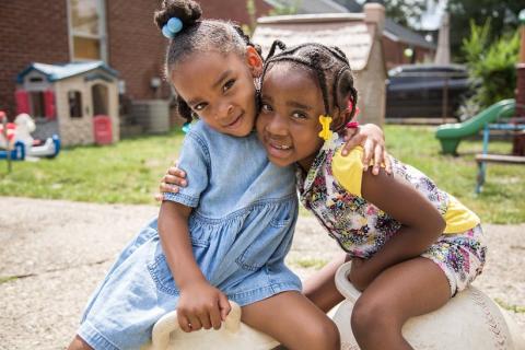 An image of two children that benefit from Kresge Detroit support