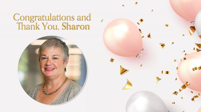 Congratulations and Thank You, Sharon