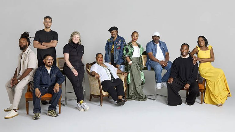 A group photo of 10 diverse types of artists sleected