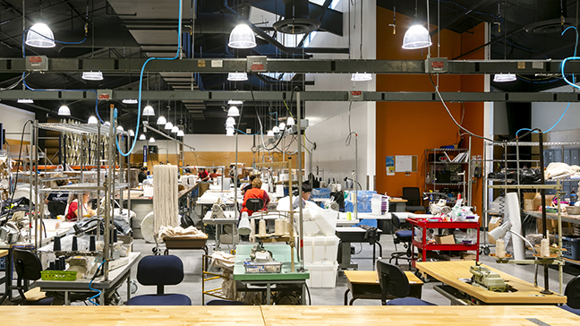 A large textile manufacturing facility.