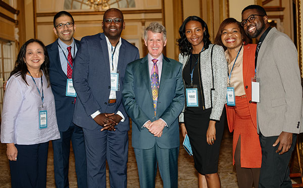 Seven members of the Kresge staff pose for a photo