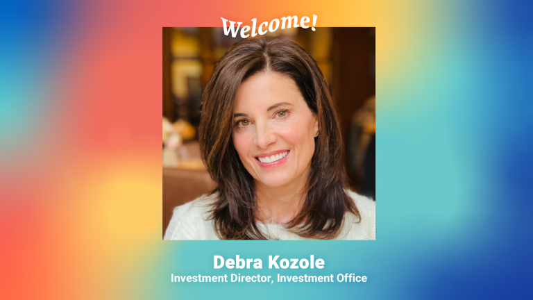 A graphic with a photo of Debra Kozole and the text: Welcome! Debra Kozole | Investment Director, Investment Office