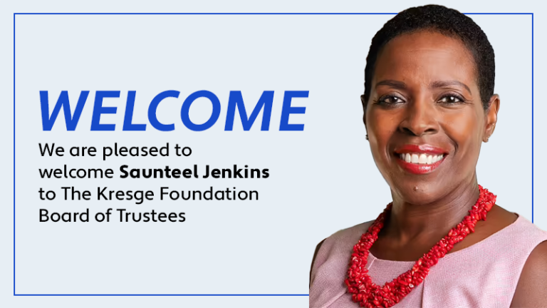 Welcome! We are pleased to welcome Saunteel Jenkins to The Kresge Foundation Board of Trustees