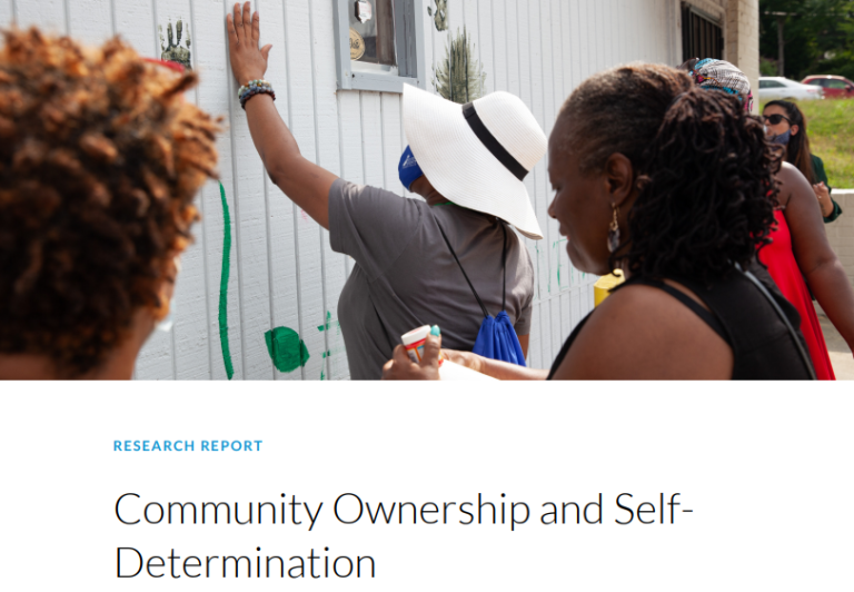 Research report: Community Ownership and Self Determination